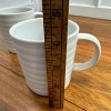 Crate & Barrel Roulette White Ribbed Mugs Spal Porcelain Portugal