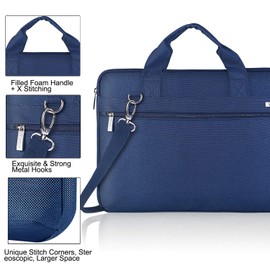 Voova Laptop Bag Carry Case 13 13.3 14 Inch with Shoulder Strap,Computer Sleeve Compatible with Macbook Air M1 2020,Macbook Pro 13/14 2021,13.5" Surface Laptop 3/4,Dell Acer HP Notebook,Blue