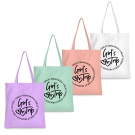 CQM 4PCs Travel Gifts, Sister Gifts Weekend Gifts Tote Bag, Bestie Gifts 2025 Vacation Weekend Bag, Friendship Gifts for Women Best Friend, Christmas Wedding Bridal Shower Gifts Shopping Bags