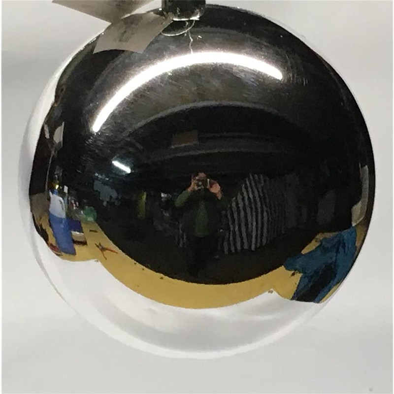 Decoris T Bauble XXL, Shiny Silver, Shatterproof - Christmas Bauble