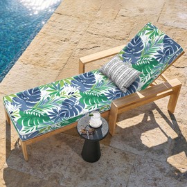 LVTXIII Outdoor Chaise Lounge Cushion, 72 x 21 x 3 Inch Patio Water-Repellent Lounge Chair Seat Cushions for Garden, Furniture, Home Decor, Islamorada Blue Green