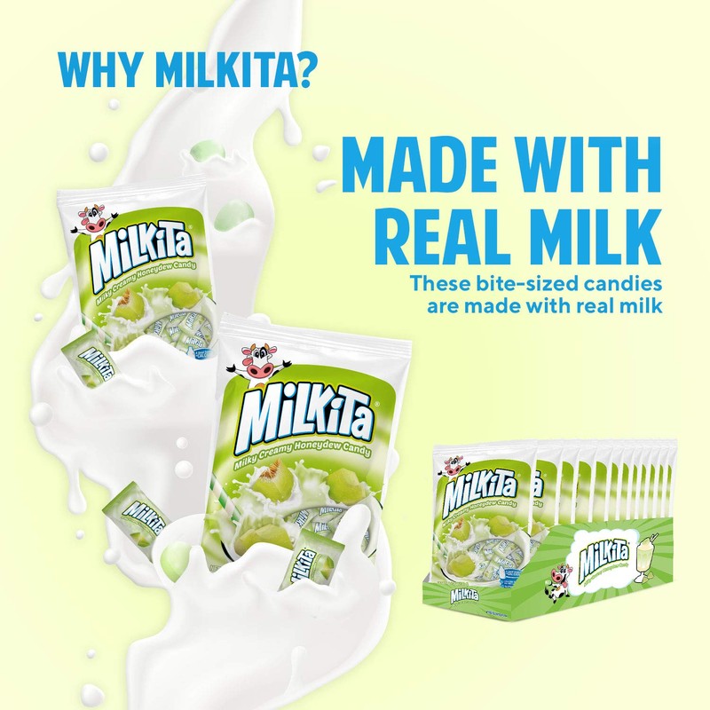 Milkita Creamy Shake Candy Bag, Gluten Free Chewy Candies with