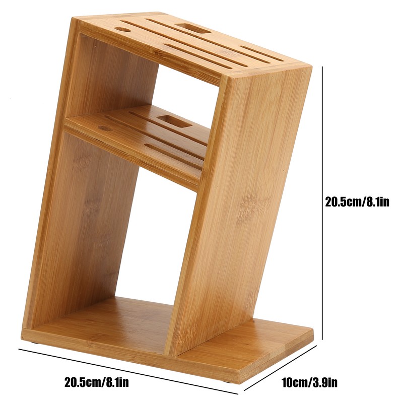 Bamboo Knife Holder Inclined Kitchen Knife Holder Multifunctional Bamboo Rack