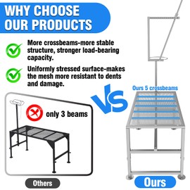 Feed Bin Goat Stand for Milking, 600LBs Goat Milking Stand, Sheep Trimming Hoof Table Iron Silver, Adjustable Size