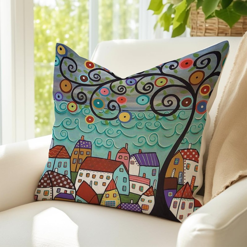 RABUSOFA Green Throw Pillow Covers 20x20 Set of 4,Spring Summer