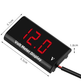 Joman DC8-24V IPX6 Waterproof LED Digital Voltmeter WDCV-24red