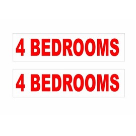 2-6x24 4 Bedroom Real Estate Rider Sign Red Four