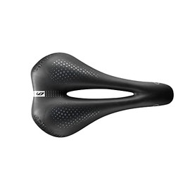 Selle Italia XO Lady Gel Flow - Women's Trekking and Commuting Bike Saddle - FEC Alloy Frame - Anatomical Shape - Size S2, Black