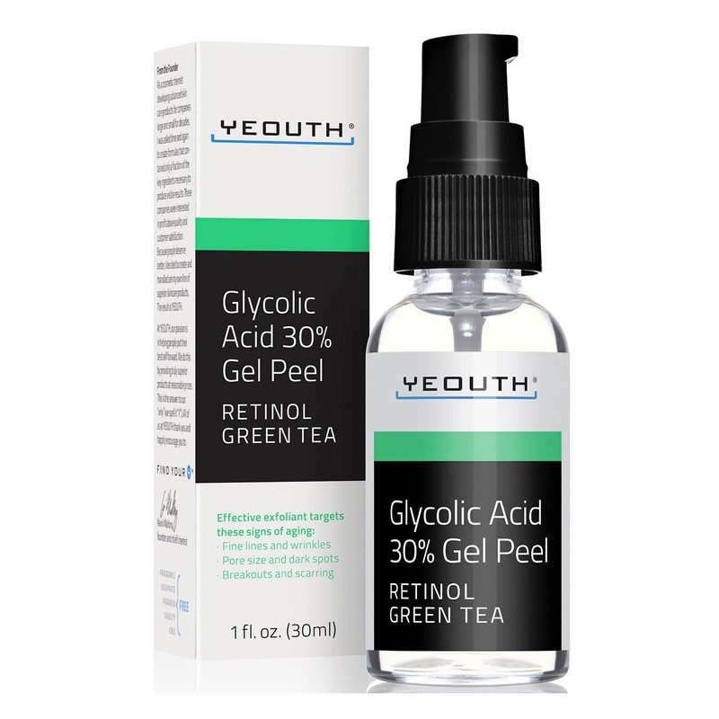 YEOUTH Acido Glicolico Peeling Facial para la Car, Exfoliante Químico