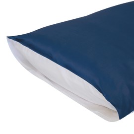 Jasmine Silk 100% Pure Mulberry Silk 19 Momme Charmeuse Silk Pillowcase With Cotton underside for Hair and Skin 1pc 50 x 75 cm Hypoallergenic Envelope Closure (Navy)