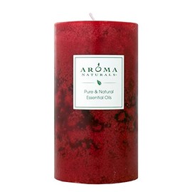 Aroma Naturals Holiday Orange, Clove and Cinnamon Essential Oil Scented Pillar Candle, Warm Spice, 2.75 inch x 5 inch