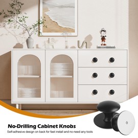 8 Stück Schubladenknöpfe Selbstklebende Schrankknöpfe Schwarz Schrankgriffe 30mm Round Möbeltürknöpfe Edelstahl Schrank Knöpfe Klebegriffe Türknöpfe für Schubladen, Kleiderschrank, Küchenschränke