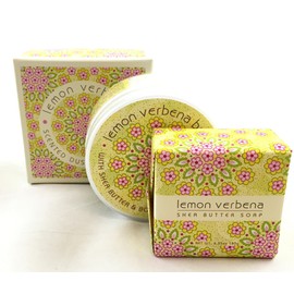 Greenwich Bay LEMON VERBENA 3 Piece Beauty Gift Set of : BODY BUTTER, SPA SOAP, and DUSTING POWDER