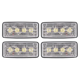 HECASA LED Tractor Front Light Kit Compatible with John Deere 4050 4250 4450 4055 4255 4455 7210 7410 7510 7610 7710 7810 Replacement for RE306510 RE161288 RE37450 Flood Hood Lamp Clear Lens Plastic