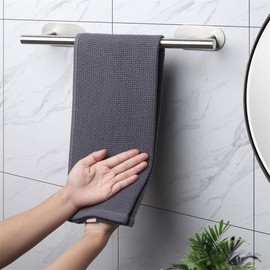 SEIDO Adhesive Towel Bar, Stainless Steel Towel Bar for Bathroom, 16 Inch Towel Racks for Bathroom, No Drilling Needed, Brushed Nickel