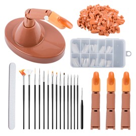 Nail Practice Finger for Acrylic Nails Flexible Never Fall Off Nail Training Adjustable Hands Kits Acrylic Replaceable Nail Tips Nail Art Brush Complete Tools Kit for Beginners DIY Home Use