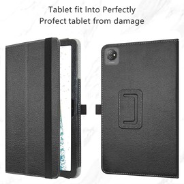 MAMA MOUTH Compatible with Blackview Tab 7 Case, Slim Folio Folding Stand PU Leather Cover for 10.1" DOOGEE T10W / OSCAL Pad 50 / 60 / 70 Wifi Tablet, Black
