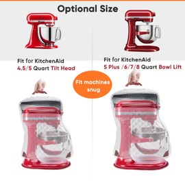 BAGSPRITE Stand Mixer Cover with Appliance Sliders Compatible with KitchenAid Mixer 6/7/8 Quart with Pockets for Kitchen Aid Accessories and Attachments