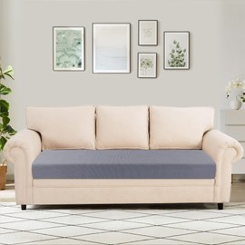 SearchI Stretch Jacquard Sofa Couch Cushion Covers Replacement Cushion Slipcovers Stretch Sofa Seat Cover Furniture Protector Sofa Slipcover Soft with Elastic Bottom(Large, Grey)