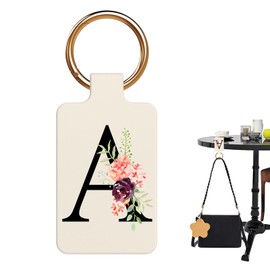 Letter A-Z Strong Magnetic Purse Holder Stylish Floral Design Handbag Hanger for Women Suitable for Table Tops Metal Wall Door Hinge Frame Shopping Cart Show off Your Personality Bag Charms(Beige A)