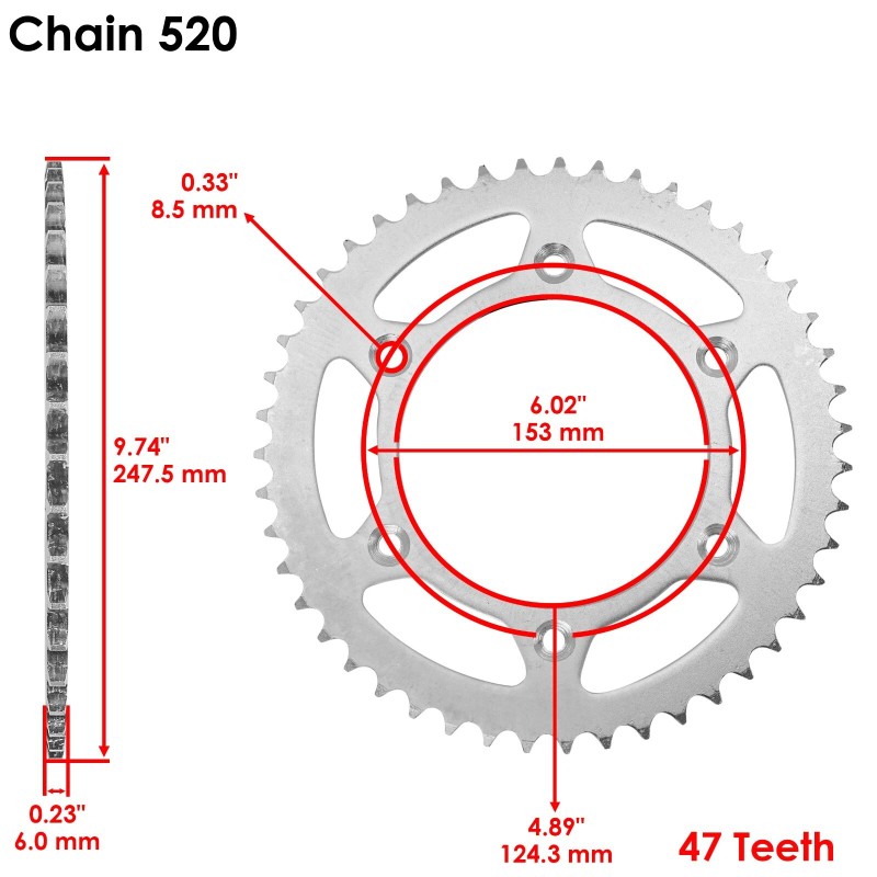 Honda Celox Red O-Ring Drive Chain and Sprocket Kit for