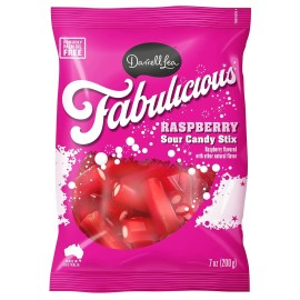 Darrell Lea Fabulicious Raspberry Sour Candy Stix 7 oz (Pack Of )