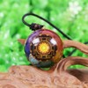 7 Chakra Gemstone Reiki Healing Crystals Chakra Orgonite Pendant Necklace