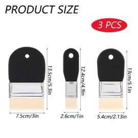 SSyang 3 Pcs Flat Paint Brushes, Thick Chip Paint Brush, Thick Chip Paint Brush, Flat Paddle Paint Set,Nylon Brushes,for Watercolor and Wall Painting
