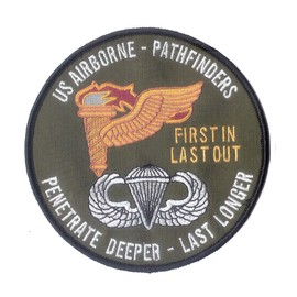 Bayonet Design - US Pathfinder Patch - Airborne Pathfinder - 4 5/8" Diameter with Wax Backing and merrowed Edge - Airborne - Pathfinder School