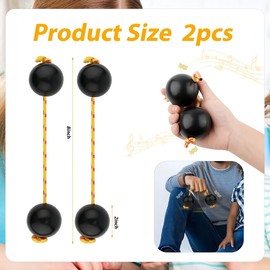 Aslatuas Instrument Rhythmic Ball, Kashaka Bananula Hand Percussion, Kashaka Aslatua African Shaker, African Traditional Musical Instruments for Weddings, Parties, Music Lessons, 2 Pairs