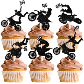 S-Cp-0906Ice Cream Fruit Dessert Cupcake Topper Colorful Glitter Happy Birthday Sensory Pop Game Theme Decor Supplies Baby Shower Boys Girls Birthday Party Decorations