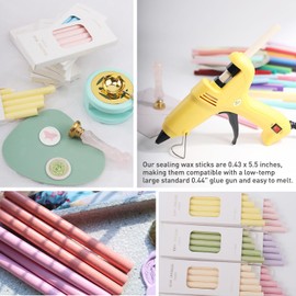 Metallic Green Sealing Wax Sticks, HOSEALING 5pcs Glue Gun Sealing Wax Sticks for Wax Seal Stamp, Green Wax Seal Sticks for Wedding Invitations, Letter Envelope Seals, Great Gift Ideas (Pine Green)