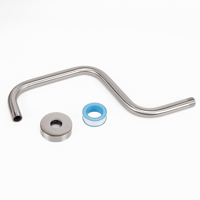 HarJue S Shaped Shower Arm, High Rise Shower Head Extension
