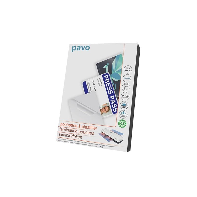 Pavo - Lam Pouch 2x125mic Size 67x99mm x 100 -