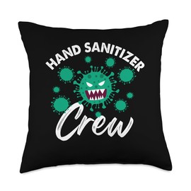 Hand Sanitizer Crew Fear Of Germs Germaphobia Throw Pillow
