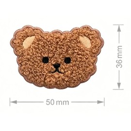 4Pcs Brown Plush Iron On Patches, Cute Bear Patches Cartoon Clothes Appliques Creative Animal Badges, Soft Sewing Appliques DIY Sewing Patches, Embroidered Appliqué Patches