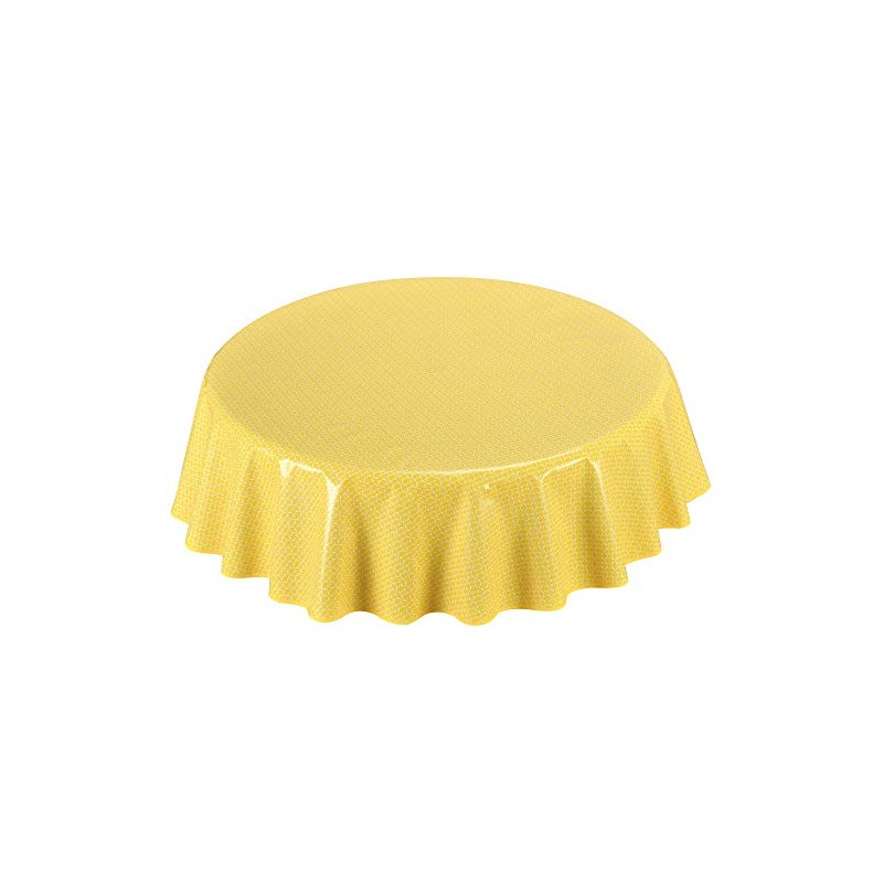 Home Direct Oilcloth Tablecloth Washable Round 140 cm Yellow