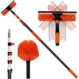 Window Washing Kit with Extension Pole 20FT, Squeegee for Window Cleaning