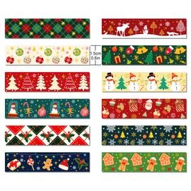 littkeef cliaet 12 Pcs Christmas Snowflakes Foil Washi Tape Christmas Snowflakes Hot Stamping Baby Hot Stamping Masking Tape Christmas Snowflakes Foil Pattern Decorative Paper Sticker