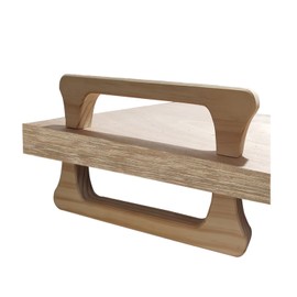 NUIBY Large Wooden Door Pull Handle, Solid Wood Door Handle for Inside and Out Side Door of Sauna Room (1 Set)