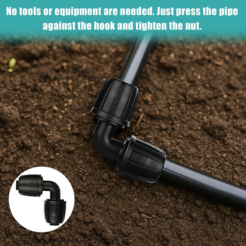 Menibeuty Gardena Irrigation System Connectors, 90° Degree Bend, Angle Connector,