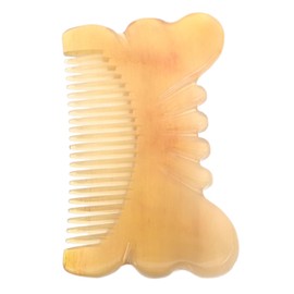 Beavorty Thickened Fine Tooth Horn Comb for Women Handmade Carved Scalp Massage Tool Static Detangle Comb for Long Hair Portable Professional Hair Care Accessory