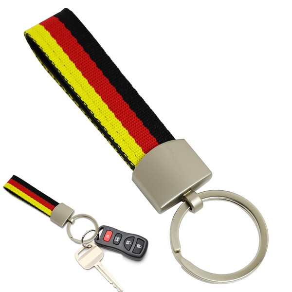 CAIHINIER Key Ring Germany Flag, German Flag Stripes Keyring Made