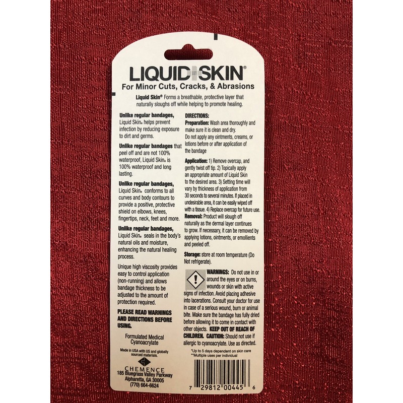 Chemence LIQUID SKIN Bandage .5 gm Tube- Quick Dry Waterproof