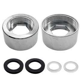 19mm Female to 24mm Female Faucet Adapter,Brass Water Faucet Adapter,Tap Connector Aerator for Bathroom Kitchen,Silver(2Pcs)