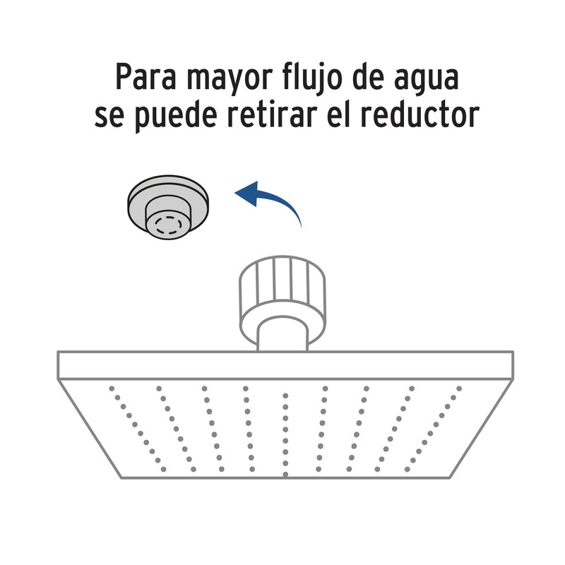 Foset Aqua R-404 Regadera cuadrada 6" acabado cromo con brazo