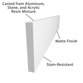 Dyconn Faucet Carrara True Solid Surface (Stone/Aluminum casting) Vanity Top (No Vanity Cabinet No splash board Included) (24" Backsplash)