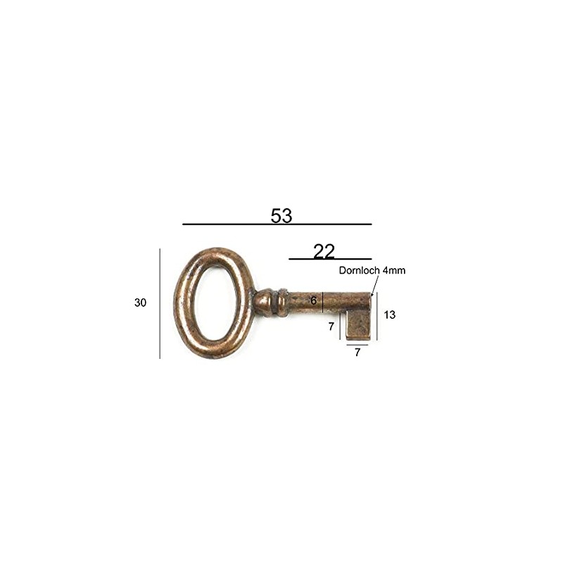Furniture Key Antique Style Furniture Burnished Replacement Key Blank Patina