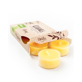 Wild Lemongrass Premium Tealight Candles - 6 Yellow Highly Scented Tea Lights - Beautiful Candlelight - Made in The USA - Fresh & Clean Collection