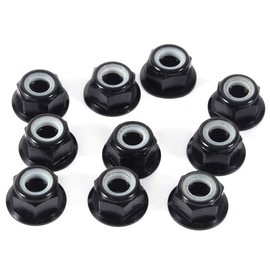 Nylon Lock Nut 10pcs Anodized M5 Black Hex Nylon Insert Self Locking Nuts Aluminum Alloy Assortment Kit